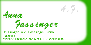 anna fassinger business card
